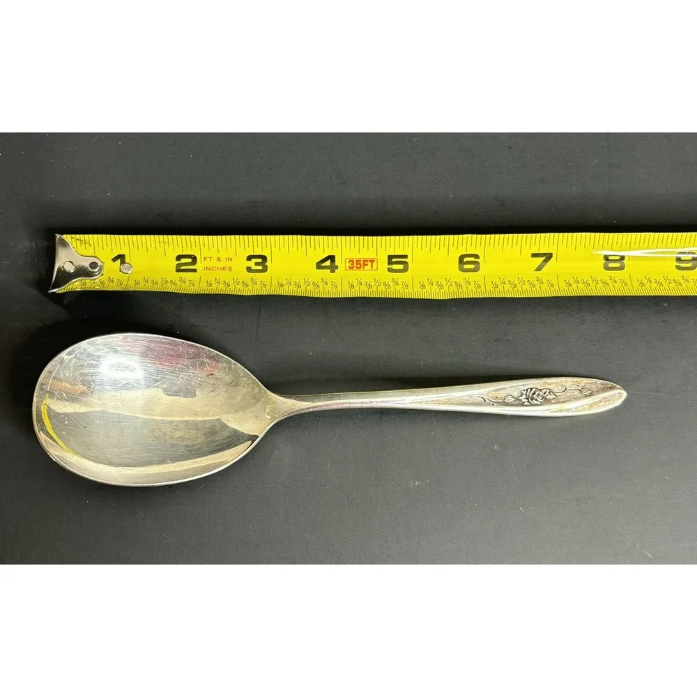 International Rogers IS Lovely Rose Casserole Serving Spoon Silverplate